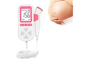 GÉNÉRIQUE Bouasgh Moniteur de Fréquence Cardiaque du Fœtus — Doppler Foetal Grossesse, Moniteur de Fréquence Cardiaque à Domicile pour Enceintes Digital avec Écran LCD HD, Mesure FHR, Cadeau pour femme Enceinte