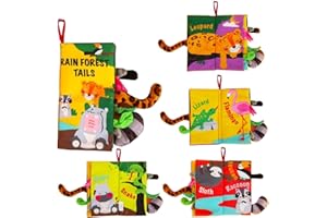 beiens Libri di Stoffa per Bambini 0 3 Anni, Libro Morbido Neonati Interattivo con Tante attività, Il Mio Primo Libro Cognizione, Giocattoli Peluche Educativi Sensoriale in Tessuto per Passeggino