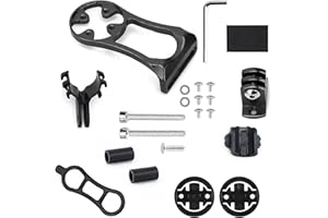COALWOP Universal Aluminum Bike Computer Mount – Multi-Function Out Front Mount for Garmin, Bryton, CatEye Action Cameras & Flashlight, CNC-Machined Alloy, Stable Stem Installation