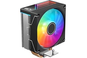 Jungle Leopard KF420E Ventirad Refroidisseur CPU avec Température Affichage écran Affichage,avec 120x120x25mm 1800RPM ARGB PWM Ventilateur,pour LGA 115X/1200/1700/1366/2011/1851,pour AM4/AM5 (BK)