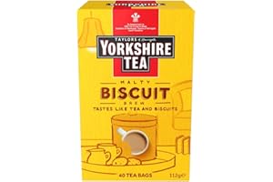 Yorkshire Tea - Malty Biscuit Brew - Thé noir Aromatisé aux Biscuits - Approvisionnement Responsable - 40 Sachets de Thé