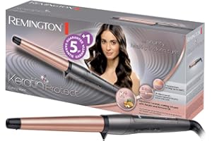 ‎REMINGTON Remington Lockenstab [kegelförmig 19-28mm] Keratin Protect (hochwertige Keramikbeschichtung mit & Mandelöl) -Digitales-Display bis 210°C, natürliche Locken, Spirallocken & Beach Waves, CI83V6
