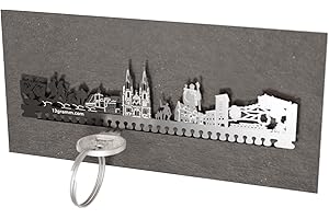 13gramm Regensburg Skyline Schlüsselbrett – Stilvolles Wohnaccessoire mit tiefem Steckschlitz für clevere Schlüssel Aufbewahrung – Souvenir und Geschenk für Regensburg-Fans