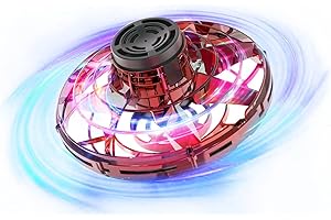 ‎SUROPER Fliegendes Spielzeug Mini Drone, Handbetriebene Drohnen für Kinder Erwachsene, Flying Ball Spielzeug mit LED Lichtern, UFO Drohne Spielzeug für Weihnachten Geburtstag Jungen Mädchen Geschenk (Rot)