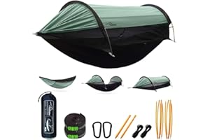 Travel Bird Hamac de Camping avec Moustiquaire et Pare-Soleil, 290 x 140 cm, Hamacs Suspendus Légers Multi-Modes avec Sangles d'arbre, Tente de Sol pour L'extérieur, La Randonnée et Le Camping