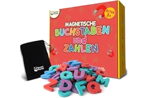 ‎SMART PANDA Smart Panda Magnetische Buchstaben und Zahlen für Kinder - [1x A-Z, 3x a-z, 2x 0-9 und deutschen Symbolen] Alphabet-Set Kühlschrankmagneten für Kinder - ABC-Spiele zum Buchstabieren und Lesen Lernen