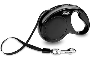 WinGluge Guinzaglio Lungo 5 Metri per Cani e Gatti, Allungabile e Retrattile, Addestramento, Nero, per Animali di Taglia Media e Piccola Fino a 20Kg