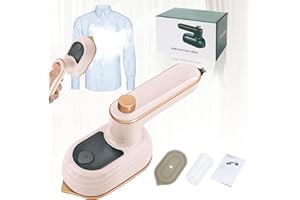 ZAKVOP travel iron, clothing steamer handheld, travel steamer, mini cloth steamer, steamer iron, steamer travel iron, steam handheld iron(30s quick heating, 50ml water tank, 90° and 180° Rotating) - pink