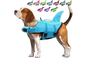 EMUST Chaleco Salvavidas para Perros,Chaleco Salvavidas para Perros pequeños,medianos y Grandes con manija de Rescate Chaleco Salvavidas de Seguridad para Piscina Playa Paseos en Bote S,PiscinaAzul