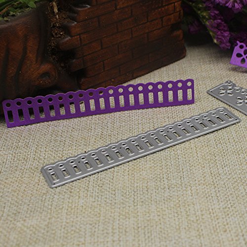 Amazingdeal365 2 PSC niedliche Zaun Metall Form Schablonen Schneiden DIY Dekor Sammelalbum Karten Buchzeichen Lesezeichen als Geschenk für Freunde Geburtstag Kinder,Kindergarten Hobby Schule Handarbeit Unterricht usw. Ein tolles Geschenk! - 4