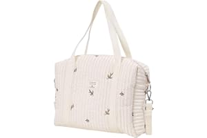 IBUGER Wickeltasche Tragetasche,Wickeltasche aus weicher Baumwolle mit Stickerei - Kinderzimmer-Aufbewahrungstücher, Spielzeug-Organizer für Reisen im Freien