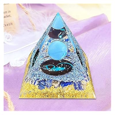 Vdyxew Crystal Pyramid, Lapis Lazuli Zodiac Aquarius Orgone Pyramid, Healing Crystal, Postive Energy Orgonite Crystal Healing For Yoga, Meditation, Stress Reduce (aquarius)