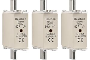Heschen NH Fusible NH000 50A gG, Indicador Frontal, Detector Combinado, 3 unidades