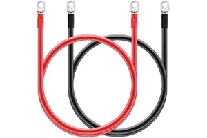 CHENGPI 2 Stück Auto Batteriekabel 30CM,Batterie-Kabel 12V Kupferkabel Kupfer Stromkabel mit M8 Ringklemmen,Versorgungsbatterien und Traktionsbatterien,5WAG/16mm²