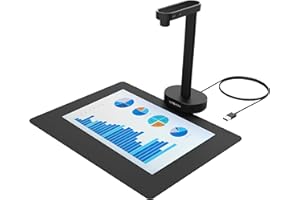 VIISAN Escáner de documentos, USB de 16 MP, tamaño de grabación A4, Deskewing, escaneo de documentos de varias páginas, tecnología OCR y TTS, funciona con Windows y MacOS