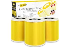 Moheet 3x Patronenfilter kompatibel mit Kärcher Staubsauger WD3 Premium ersetzt Filter Kärcher wd3 WD2 WD3 WD1 MV3 MV2 WD 3 P Extension KIT gegen Feinstaub und Gerüche