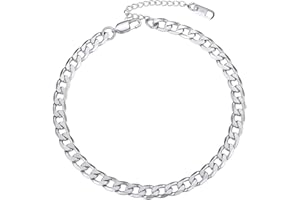 PROSTEEL Klasyczny łańcuszek na kostkę ze stali nierdzewnej, pozłacany 18-karatowym złotem, łańcuszek kotwiczny, łańcuszek pancerka, łańcuszek ze sznurkiem, regulowany pasek na stopę, dla mężczyzn, kobiet, chłopców, dziewczynek, na lato, 22 centimeters, Stal nierdzewna