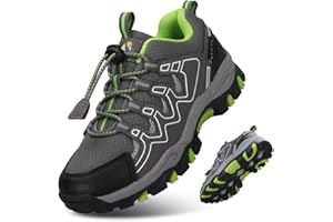 UOVO Boys Trainers Kids Walking Shoes Low-Top Sneakers Children Waterproof Trekking Hiking Footwear Running Shoes Black Blue Gray Size 9 UK Child to 5.5 UK