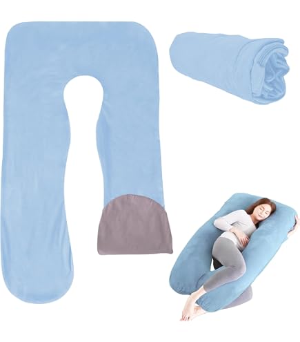 Taie D'oreiller De Grossesse En Forme De U – Housse Amovible En Coton Pour Coussin D'allaitement – Lavable En Machine, 140 X 80 Cm - 7