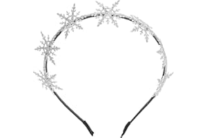 Luxshiny Bandeau de Flocon de Neige de Noël Bandeau de Flocon de Neige Accessoires de de de e de Paillettes de de e pour La Fête (Argenté)