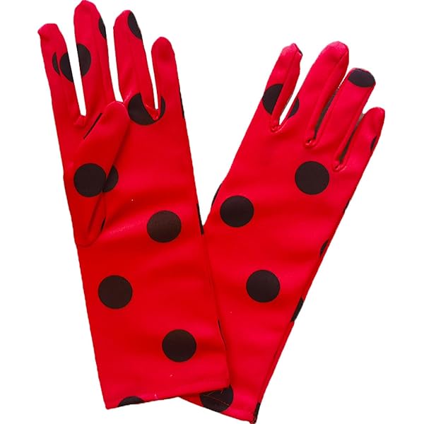 Gants Coccinelle Enfant - Cosplay, Halloween, Déguisement - Rouge - Polyester Doux - Pour Filles