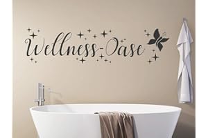 ‎TJAPALO tjapalo® s-pkm399 Wandtattoo Badezimmer Spruch Wandtattoo Wellness Oase (B80 x H20 cm)