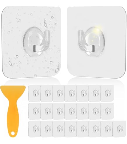 10 Ganci Adesivi Trasparenti UYVPAER - Portata 5kg Per Pareti, Senza Cuciture Per Casa E Ufficio - Foto 13