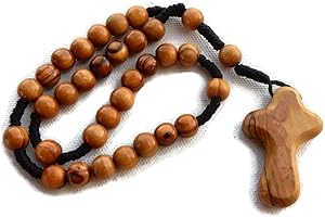 Olive Wood Christian Anglican Rope Rosary with Comfort Cross – Premium Quality – Genuine HJW Product - Designed Exclusively for HolyRoses