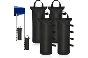Awroutdoor Worek na piasek, 4 sztuki, piaskowe, 600D, obciążniki na nogi do pawilonu, worki na piasek do obciążania baldachimu pop-up (czarne)