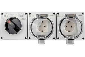 LATRANS natynkowe gniazda wtykowe z zestykiem ochronnym do wilgotnych pomieszczeń, pojedyncze lub podwójne, stopień ochrony IP66, również wtedy, gdy wtyczka jest włączona (2-krotne z włącznikiem/wyłącznikiem)