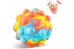 Yolaist Stress Relief Ball Fidget Toy, Stretchy Push Pop Toys Rainbow Squeeze Ball,Sensory Stress Ball for Adults Kids Anxiety Arthritis Hand Exercise (Colorful)
