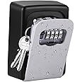 Key Safe Wall Mounted, Key Lock Box Outdoor with 4 Digit Combination, Heavy Duty Waterproof Key Cabinet Key Safe Key Box for Home Outside Garage School Elderly Parents Spare House Key Storage