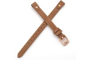 THEAGE 8mm Spring Bar Genuine Leather Watch Strap Replacement for Fossil ES3148 ES4119 ES4176 ES3262 ES3077