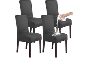 SHENGYIJING Stretch Set of 2 or 4 or 6 Waterproof Dining Chair Covers for Dining Room, Removable and Washable Chair Protector Seat Covers for Hotel, Wedding, Kitchen