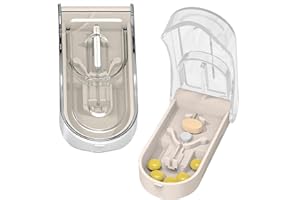 AQSQWQ 2 Pezzi Tagliapillole,Separatore di Pillole con Lama,sdoppiatore per pillole e pillole a forma di V,Separatore di Pillole con Lama per Spaccare e Portare con te Farmaco Quotidiano