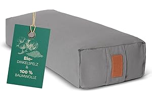 #DoYourYoga Yogabolster »Paravati« 67cm x 13cm | Gefüllt mit Bio-Dinkelspelz (KBA) oder Bio-Buchweizenschalen (KBA) | Yogakissen mit waschbarem Bezug | Sitzkissen & Zafukissen für Yin Yoga