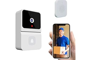 Irishom Sonnette vidéo sans Fil avec caméra de Sonnette Intelligente avec Vision Nocturne 450P, Stockage en Nuage Audio bidirectionnel, alimenté par Batterie