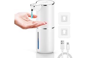 maxtachi 1200mAh Automatyczny dozownik mydła, 350ml Elektryczny dozownik mydła z czujnikiem podczerwieni, 4 poziomy regulacji, wodoodporny IPX5 do kuchni, łazienki, szkoły, hotelu