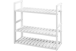 SONGMICS Estantería de Bambú para Baño, Librería, Organizador, Estantería de Pared, 60 x 15 x 54 cm BCB13W