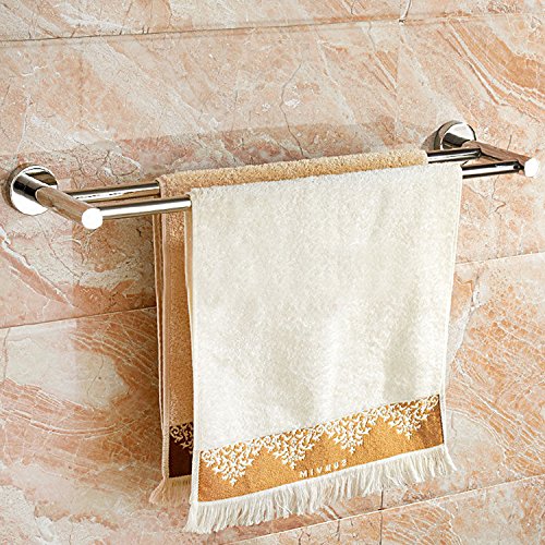 Amzdeal Bad-Accessoires Handtuchstange (zweifach) aus hochwertigem Edelstahl und verchromten Messing matt gebürstet bis 25kg Belastbar - 6