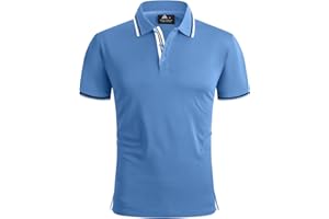 SPEEDRUN Polo Homme Manches Courtes d'été Casual Blanc Polos de Sport Golf Tennis Regular Fit T-Shirt Business Rayure