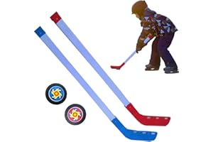 NIKTULE Mazza da Hockey su Ghiaccio per Bambini, Set da Hockey e Palla, Mazza da Hockey Professionale, educazione Fisica, Giocattolo per Esterni, con 2 Pucks