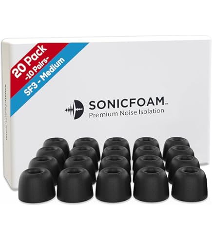 kwmobile 6x cover voor oordopjes - Compatibel met Shure AONIC 215 / SE215 / SE846 / SE535 / SE112 - Van memory foam in zwart - Maat S, M en L