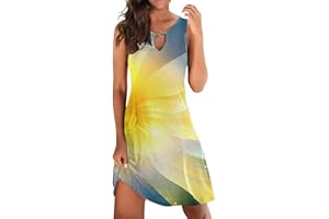 NNGOTD Robes d'été pour Femme Tencel Bambou Chic Sexy Bohème Pas Cher Robe de Décontractée Robe Ete Femme Robe de Cocktail Vintage Robe Mini Robe Les Casual Robe de Plage Robe Femme Grande Taille