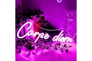 My Little Present Enseigne Lumineuse Néon Led, 14 messages clé en main, alimentée par USB pour Décoration Interieur Chambre Maison Appartement (Carpe Diem Rose)