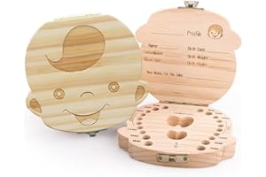 Glamza, scatola in legno per dentini da latte, per bambini e bambine