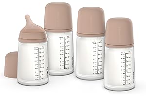 Suavinex, Pack 4 Biberons Anti-Colique Zero Zero 270 ml avec Tétine à Débit Moyen (M) en Silicone, Bébés +3 Mois, Lait Maternel, Poudre et Liquides Densité Moyenne, Compatible Allaitement, Medium