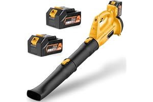 Cordless Leaf Blower with 2 Rechargeable Battery & Charger, 320 CFM 150 MPH Electric Handheld Blower, Lightweight 6-Speed Variable Air Control for Lawn, Garden, Patio, Yard & Driveway Cleaning