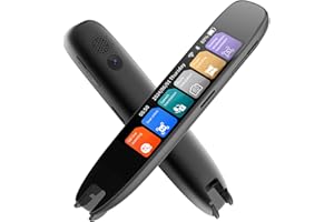 KEDIFOAI Upgraded Scan Reader Pen, Portable 134 Language Translator Device, Scan Reader Pen for Voice Translator Device, Wi-Fi Wireless Reading Pen for Dyslexia, Wireless Language Translator (Black-B)