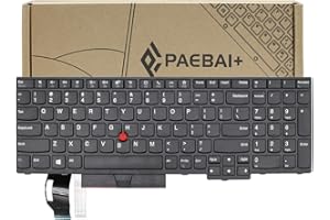 PAEBAI+ Replacement Laptop Keyboard for Lenovo ThinkPad E580 E585 L580 E590 E595 L590 T590 P52 P72 P53 P73 T15 P15S, with Frame Pointer No Backlight US Layout